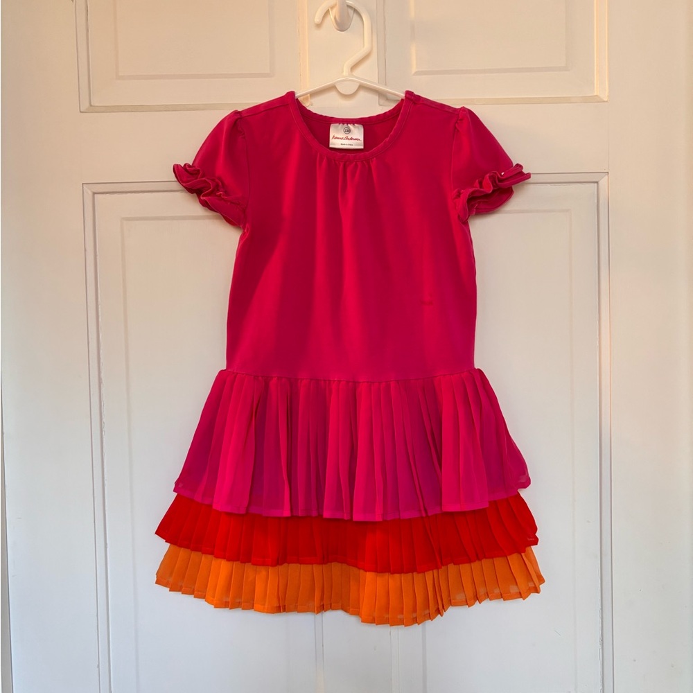 Hanna Andersson Tiered Pink and Orange Dress